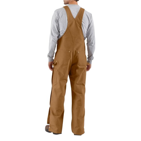 Carhartt Loose Fit Carpenter Bib Overalls Firm Duck Zip-to-Thigh Mens Size 40x34 - Picture 2 of 6